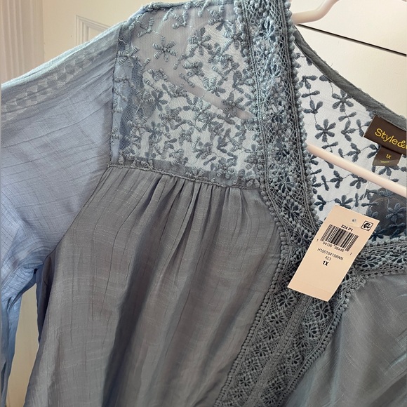 Style & Co Embroidered Top - Picture 7 of 13